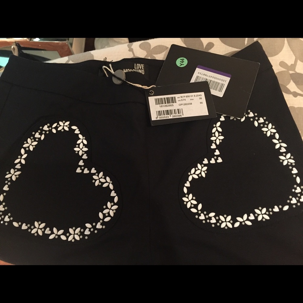 Love Moschino beaded heart pocket pants